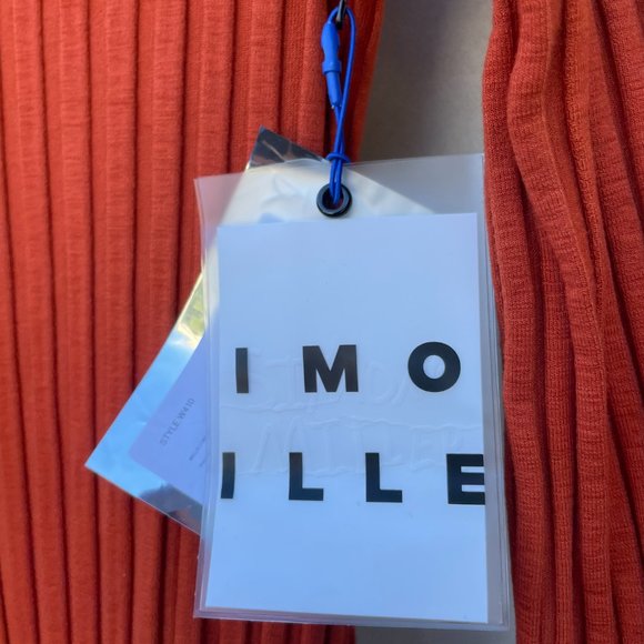 Simon Miller Wells Midi Dress in Rust Large Wide Ribbed Knit Long Sleeve - Picture 7 of 10